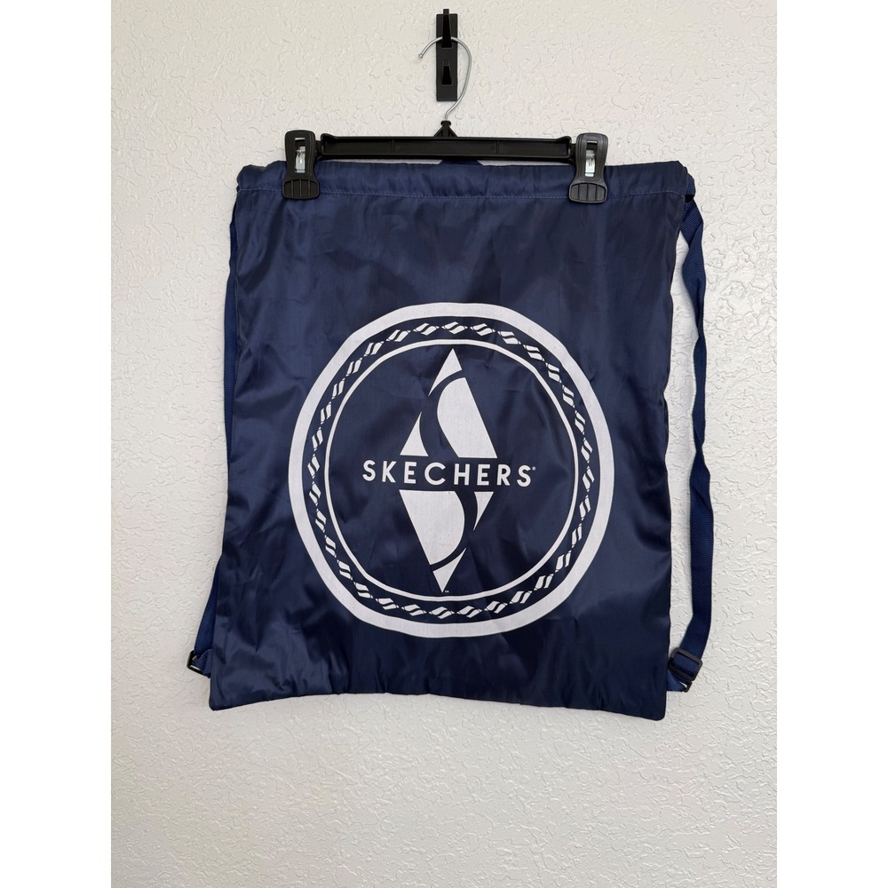 Skechers Navy Blue‎ Drawstring Backpack Bag Gym Sport Travel